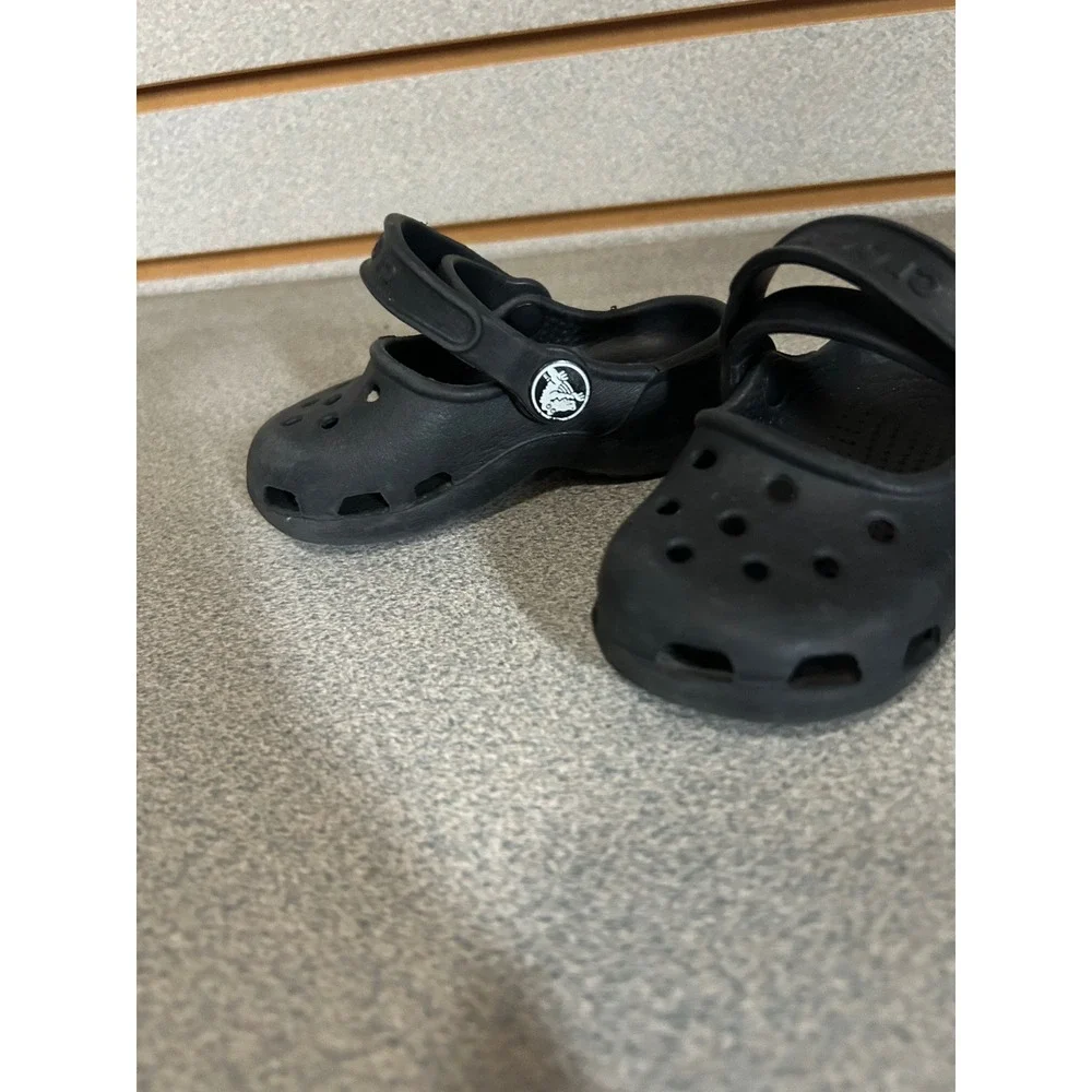 Crocs Classic Clog Toddler Size 4 5 Black Slip On Water Shoes Ventilated Kids